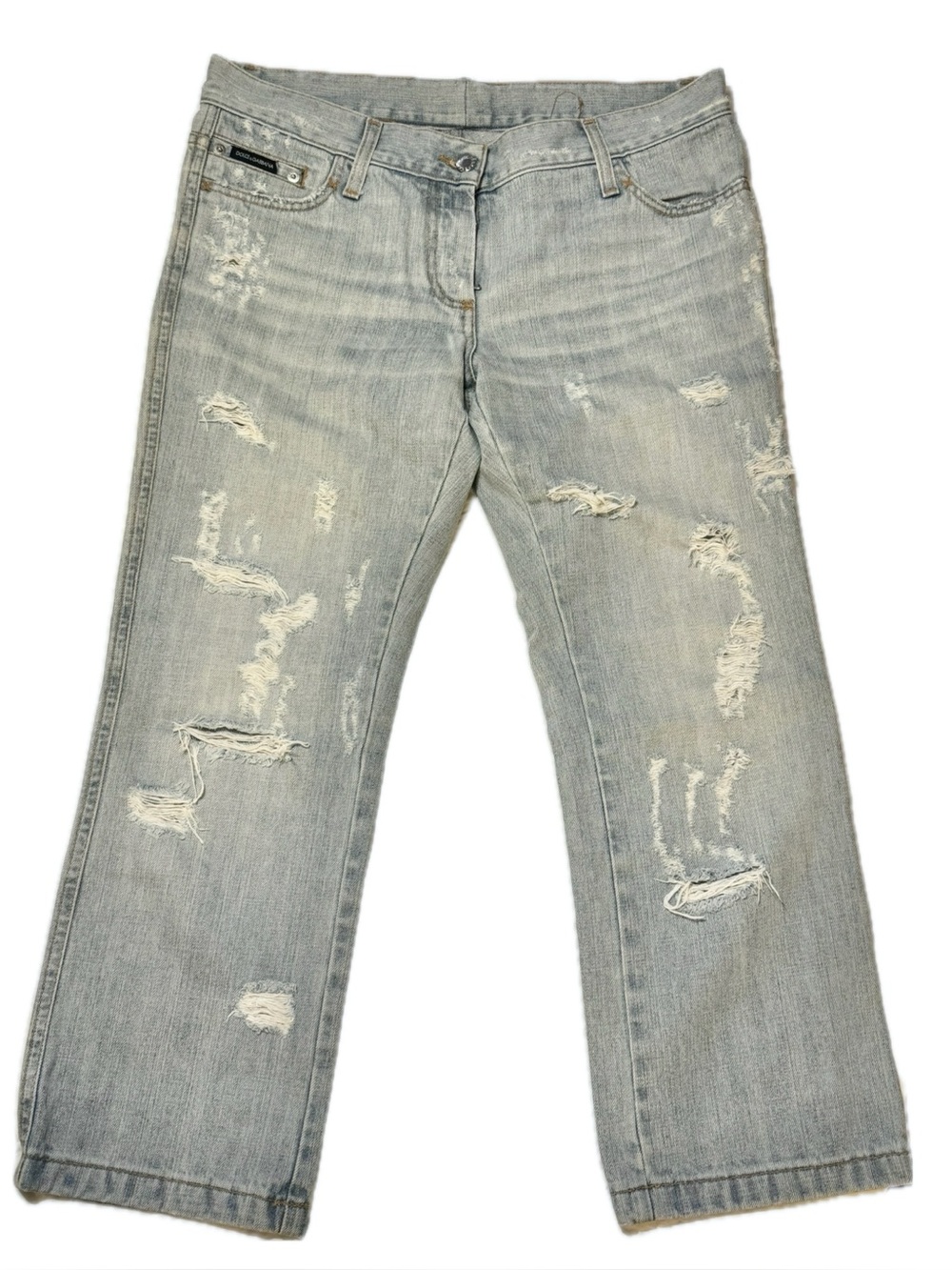 Dolce & Gabbana Light Blue Distressed Flare Jeans